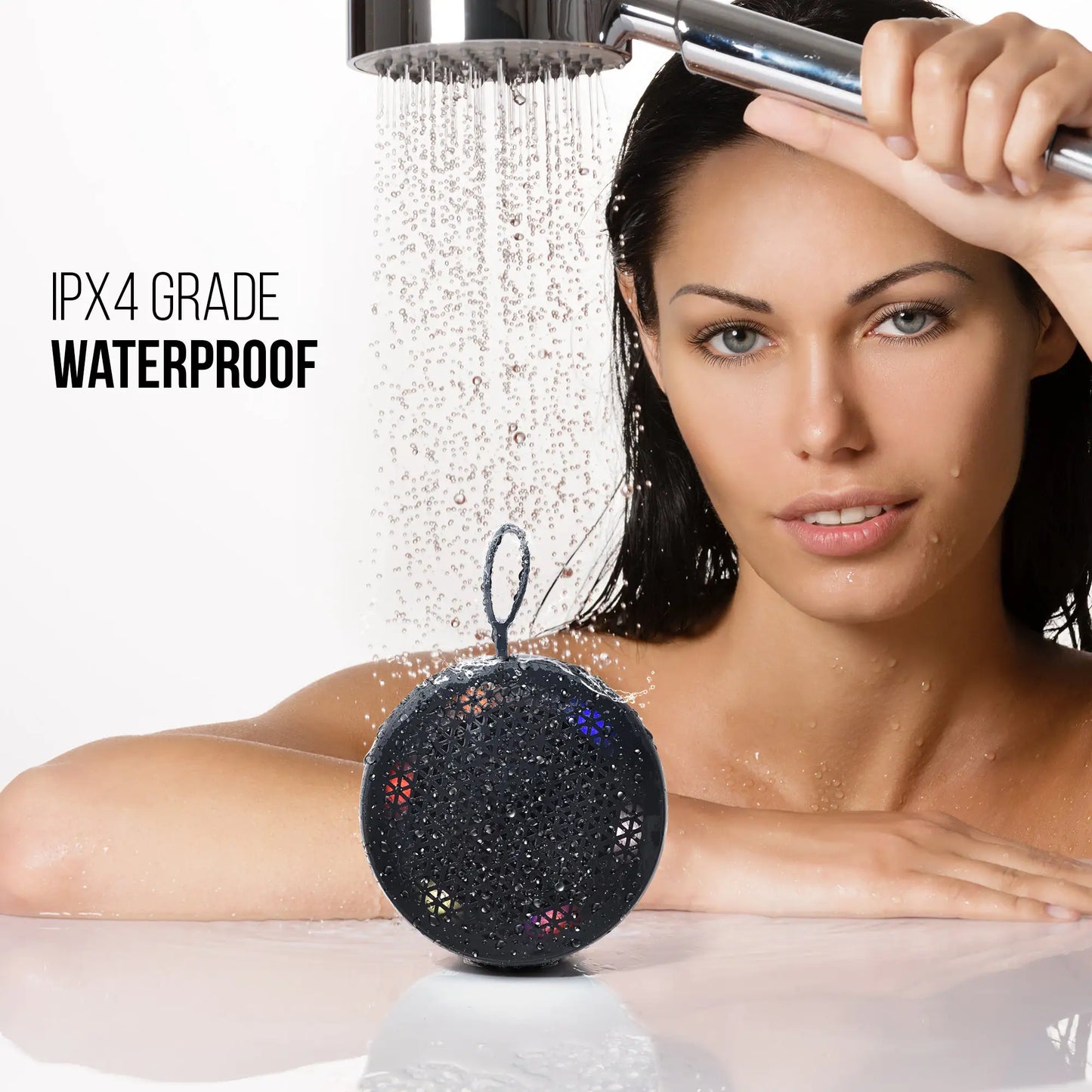 RISEBASS Water Resistant Bluetooth Shower Speaker, Handsfree Portable Speaker