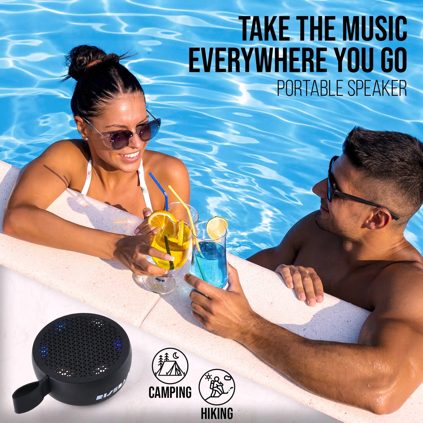 RISEBASS Water Resistant Bluetooth Shower Speaker, Handsfree Portable Speaker